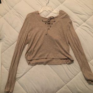 Sweater Hoodie Crop Top